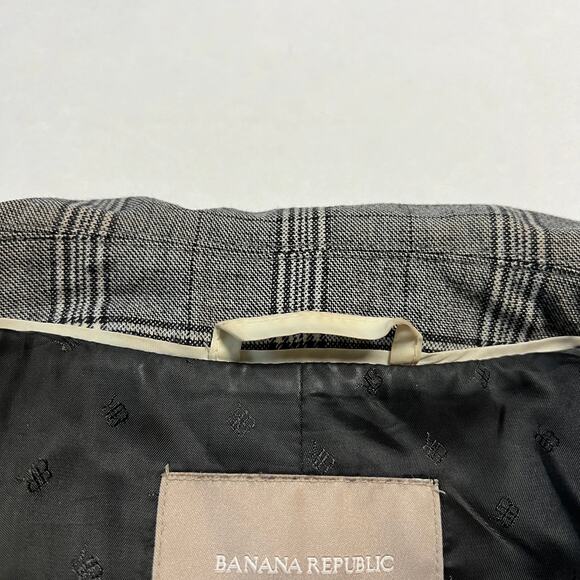 Banana Republic Women's Wool Blend Plaid Single Button Blazer Size 8 Career - Picture 12 of 12